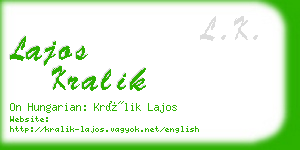 lajos kralik business card